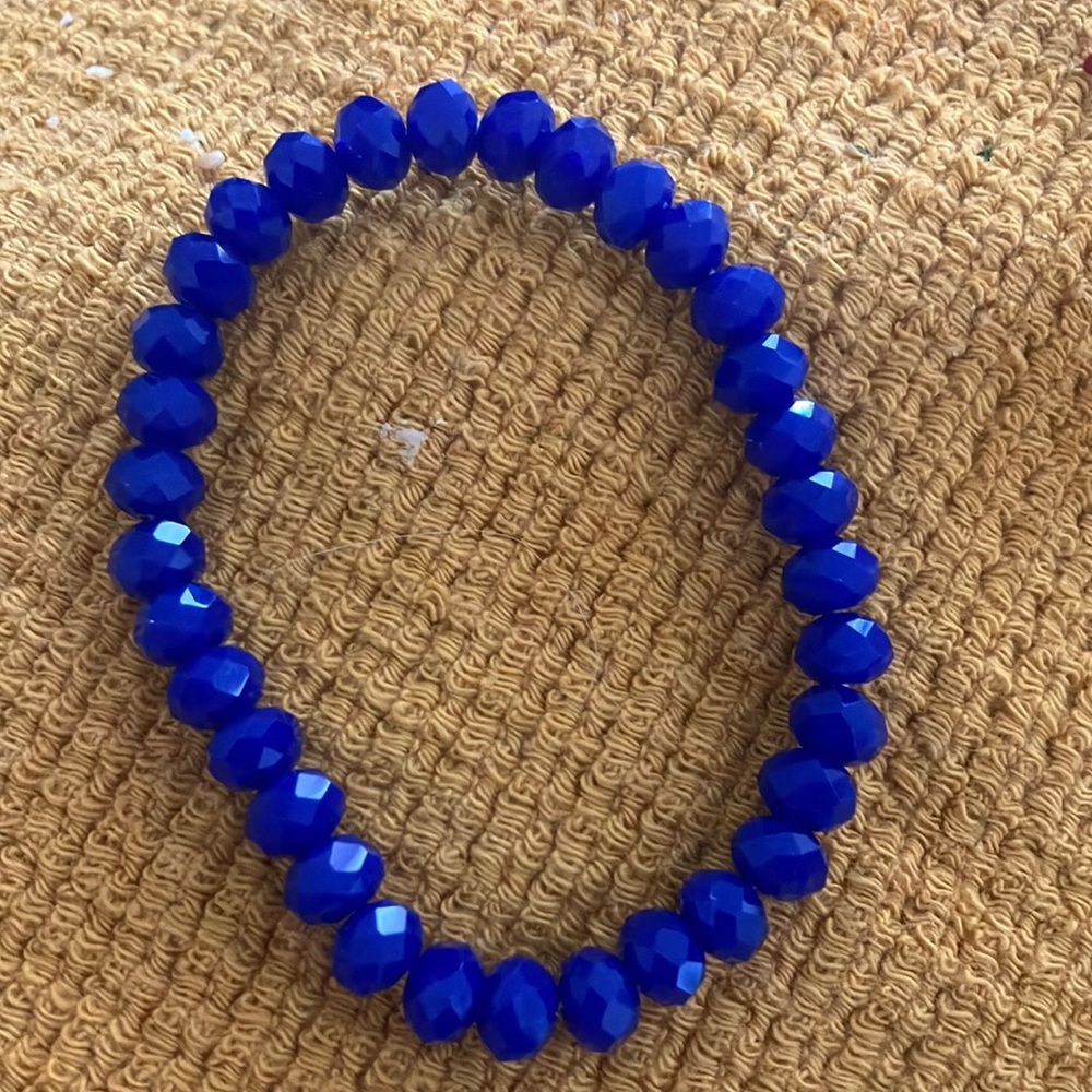 Vibrant Blue stretch Beaded Bracelet